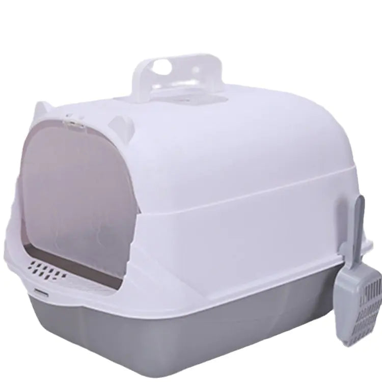 Large Half-Enclosed Cat Litter Box for Big Cats